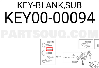 Nissan KEY0000094 KEY-BLANK,SUB