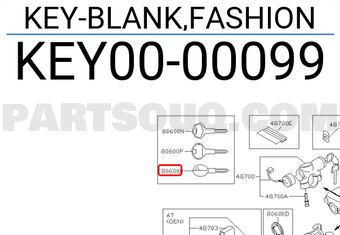 Nissan KEY0000099 KEY-BLANK,FASHION