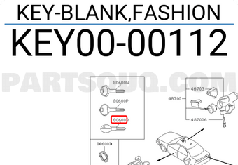 Nissan KEY0000112 KEY-BLANK,FASHION