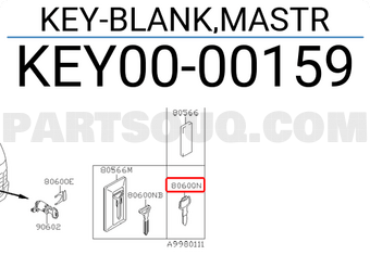 Nissan KEY0000159 KEY-BLANK,MASTR