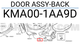 Nissan KMA001AA9D DOOR ASSY-BACK