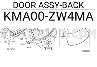 Nissan KMA00ZW4MA DOOR ASSY-BACK