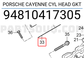 Porsche 94810417305 PORSCHE CAYENNE CYL HEAD GKT