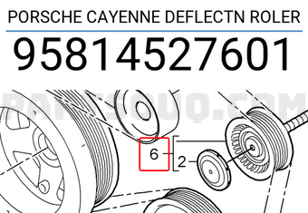 Porsche 95814527601 PORSCHE CAYENNE DEFLECTN ROLER