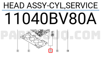 Renault 11040BV80A HEAD ASSY-CYL,SERVICE