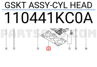 Renault 110441KC0A GSKT ASSY-CYL HEAD