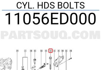 Renault 11056ED000 CYL. HDS BOLTS