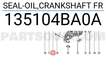 Renault 135104BA0A SEAL-OIL,CRANKSHAFT FR