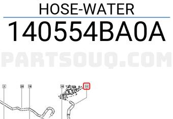 Renault 140554BA0A HOSE-WATER