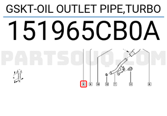 Renault 151965CB0A GSKT-OIL OUTLET PIPE,TURBO