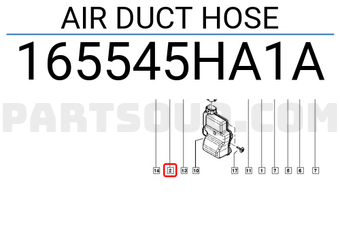 Renault 165545HA1A AIR DUCT HOSE