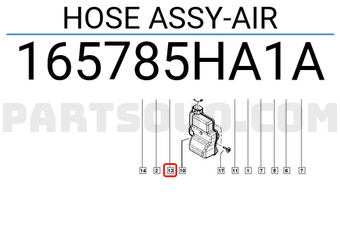 Renault 165785HA1A HOSE ASSY-AIR