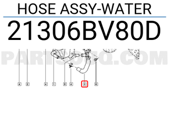 Renault 21306BV80D HOSE ASSY-WATER