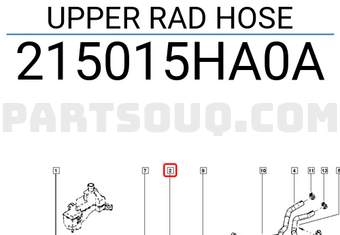 Renault 215015HA0A UPPER RAD HOSE