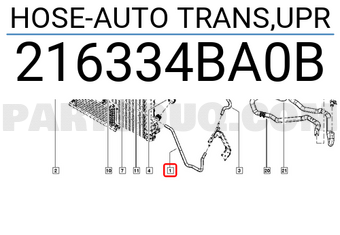 Renault 216334BA0B HOSE-AUTO TRANS,UPR