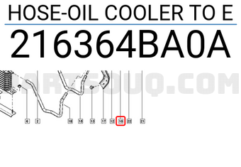 Renault 216364BA0A HOSE-OIL COOLER TO E