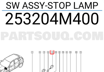 Renault 253204M400 SW ASSY-STOP LAMP