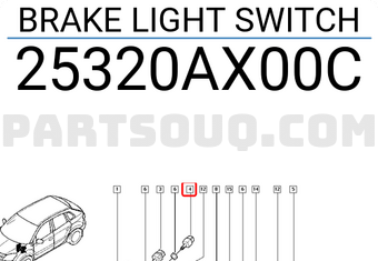 Renault 25320AX00C BRAKE LIGHT SWITCH