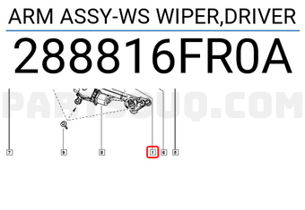 Renault 288816FR0A ARM ASSY-WS WIPER,DRIVER