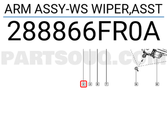 Renault 288866FR0A ARM ASSY-WS WIPER,ASST