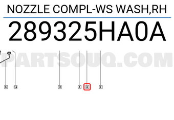 Renault 289325HA0A NOZZLE COMPL-WS WASH,RH