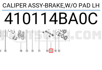 Renault 410114BA0C CALIPER ASSY-BRAKE,W/O PAD LH