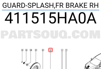 Renault 411515HA0A GUARD-SPLASH,FR BRAKE RH