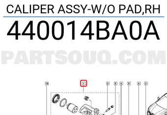 Renault 440014BA0A CALIPER ASSY-W/O PAD,RH