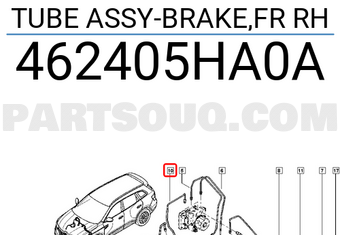 Renault 462405HA0A TUBE ASSY-BRAKE,FR RH
