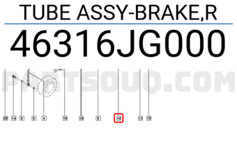 Renault 46316JG000 TUBE ASSY-BRAKE,R