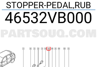 Renault 46532VB000 STOPPER-PEDAL,RUB