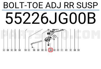 Renault 55226JG00B BOLT-TOE ADJ RR SUSP