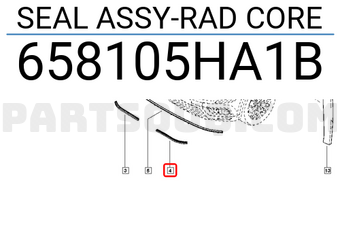 Renault 658105HA1B SEAL ASSY-RAD CORE