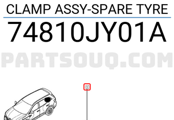 Renault 74810JY01A CLAMP ASSY-SPARE TYRE