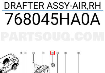 Renault 768045HA0A DRAFTER ASSY-AIR,RH