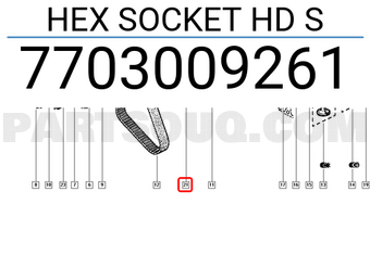 Renault 7703009261 HEX SOCKET HD S