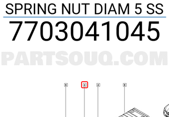 Renault 7703041045 SPRING NUT DIAM 5 SS