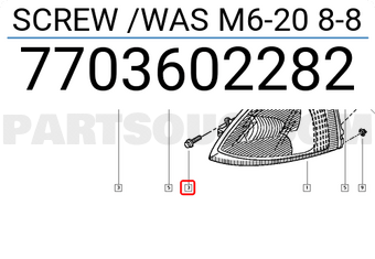 Renault 7703602282 SCREW /WAS M6-20 8-8