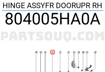 Renault 804005HA0A HINGE ASSYFR DOORUPR RH
