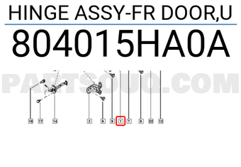 Renault 804015HA0A HINGE ASSY-FR DOOR,U
