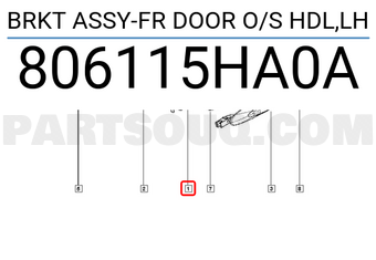 Renault 806115HA0A BRKT ASSY-FR DOOR O/S HDL,LH