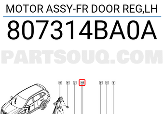 Renault 807314BA0A MOTOR ASSY-FR DOOR REG,LH
