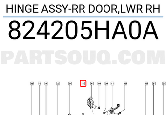 Renault 824205HA0A HINGE ASSY-RR DOOR,LWR RH