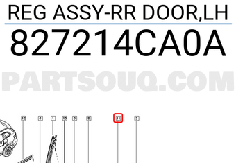 Renault 827214CA0A REG ASSY-RR DOOR,LH