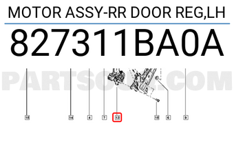 Renault 827311BA0A MOTOR ASSY-RR DOOR REG,LH