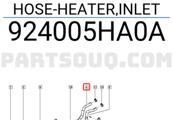 Renault 924005HA0A HOSE-HEATER,INLET