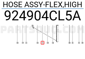 Renault 924904CL5A HOSE ASSY-FLEX,HIGH