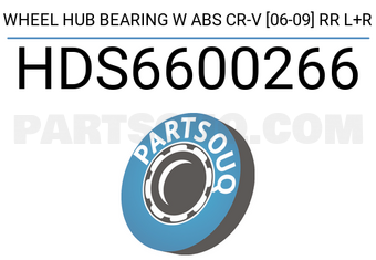 SCHNIEDER HDS6600266 WHEEL HUB BEARING W ABS CR-V [06-09] RR L+R
