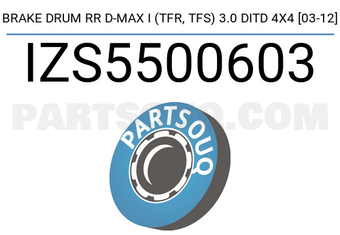SCHNIEDER IZS5500603 BRAKE DRUM RR D-MAX I (TFR, TFS) 3.0 DITD 4X4 [03-12]
