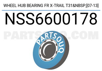 SCHNIEDER NSS6600178 WHEEL HUB BEARING FR X-TRAIL T31&nbsp;[07-13]